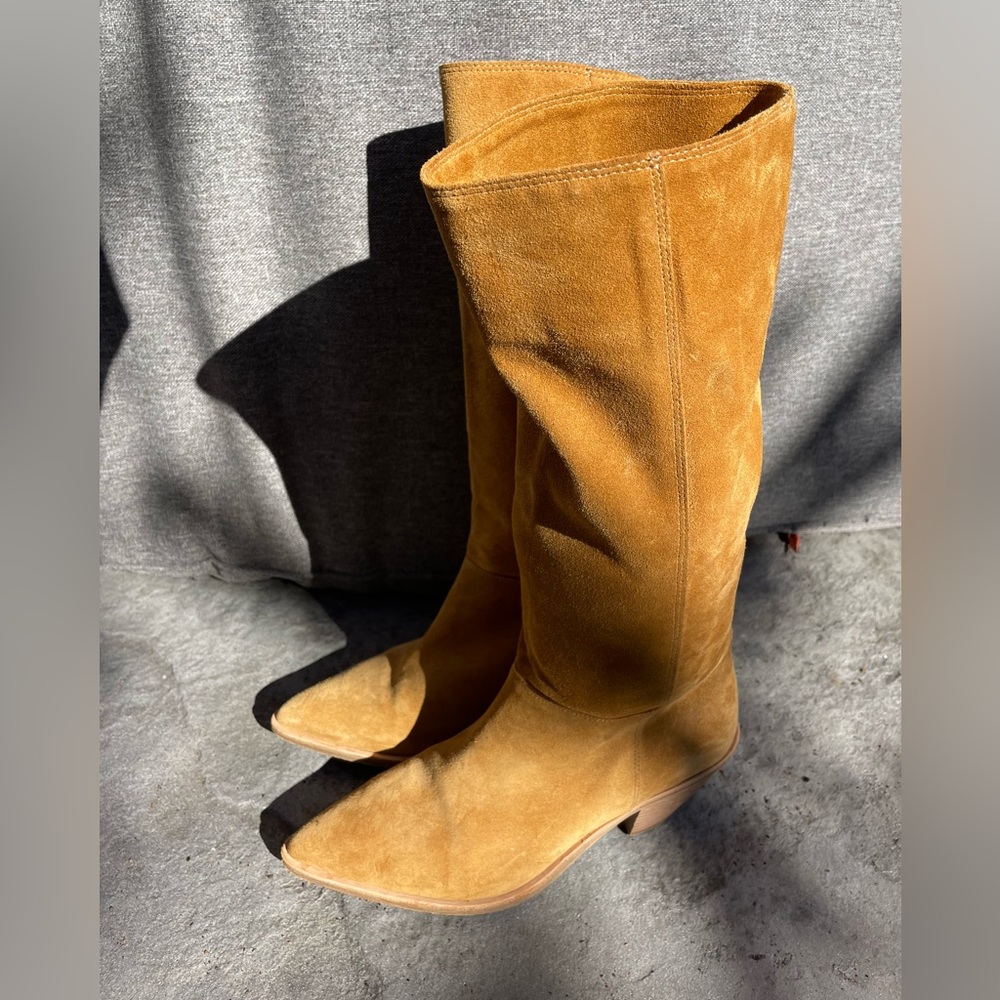 BA&SH Suede boots Tan leather  shops Cowboy - Picture 6 of 10